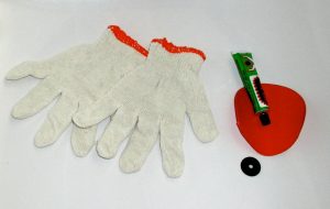 Handschoenen en reparatieset